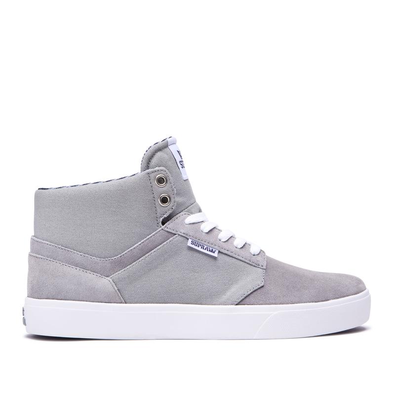 Buty Supra YOREK HIGH - Sneakersy Wysokie Damskie - Szare (PDLW-84925)